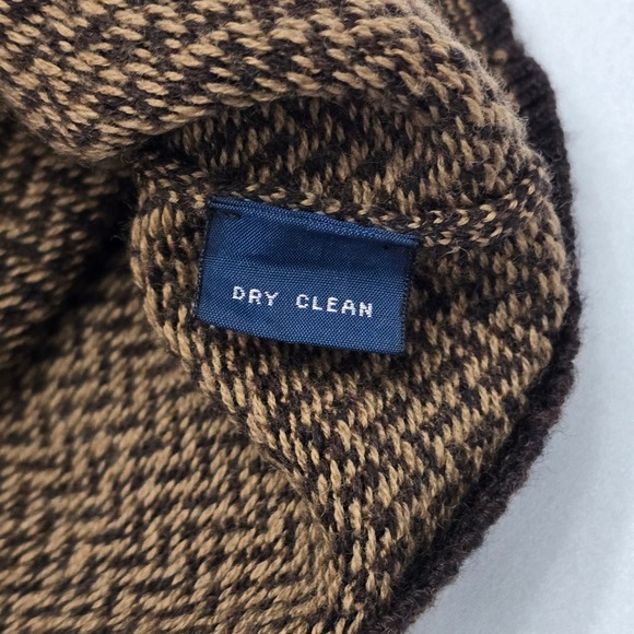 Polo Ralph Lauren Mens Brown Herringbone V-Neck 100% Merino Wool Sweater Size M - Picture 6 of 12